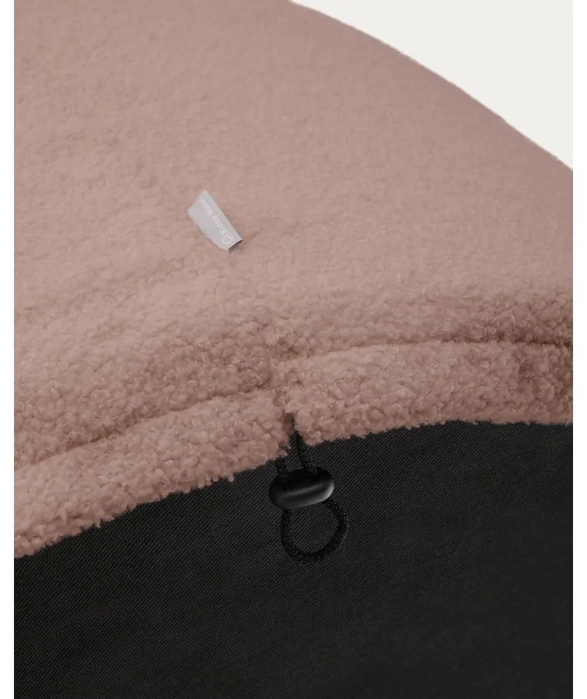 Svetloružový taburet z textílie buklé Kaeli – Kave Home