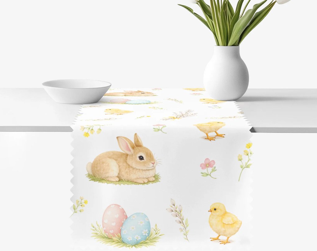 Goldea veľkonočný behúň na stôl teflónový - veselá veľká noc 50x180 cm