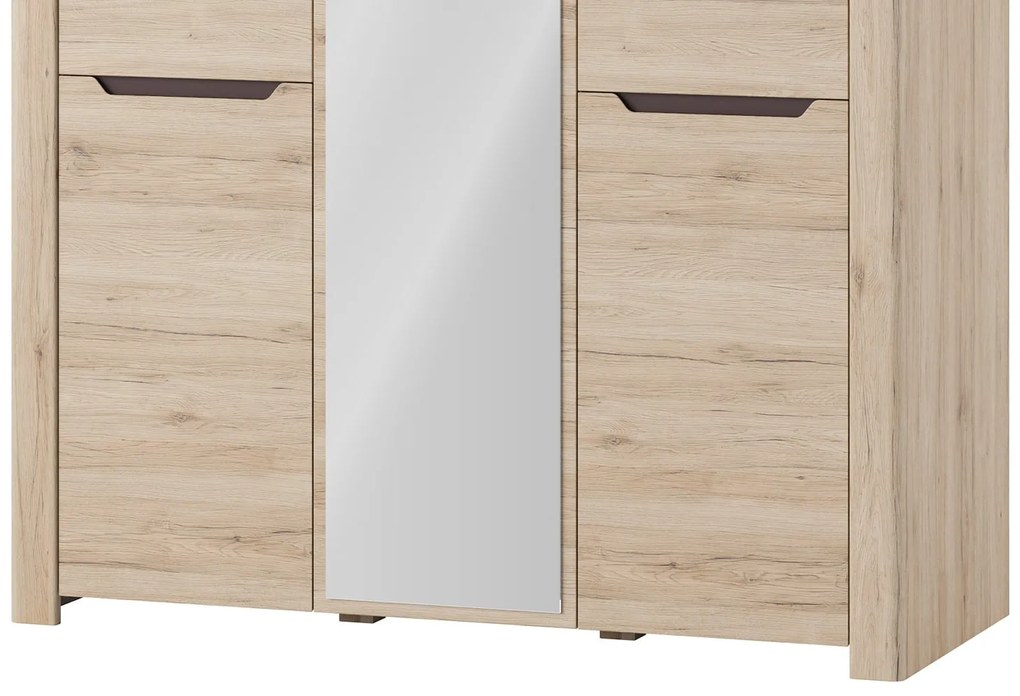 Šatníková skriňa Desjo 06 140 cm so zrkadlom dub San Remo