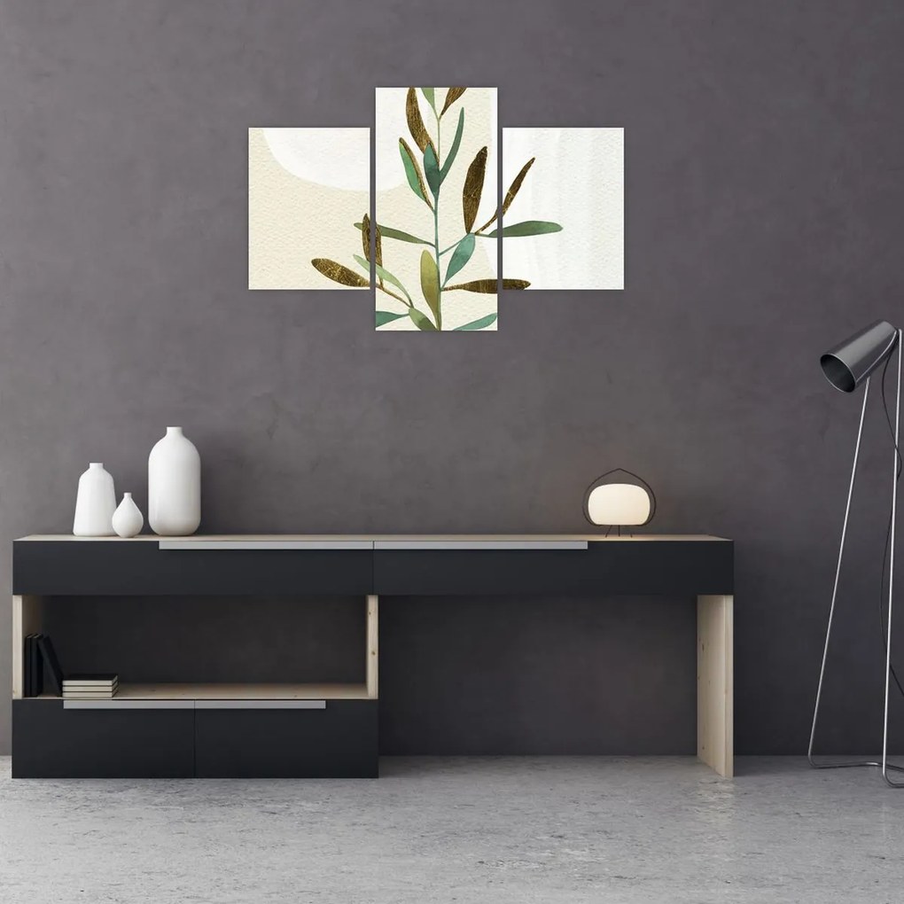 Obraz - Akvarelová vetvička N⁰2 (90x60 cm)