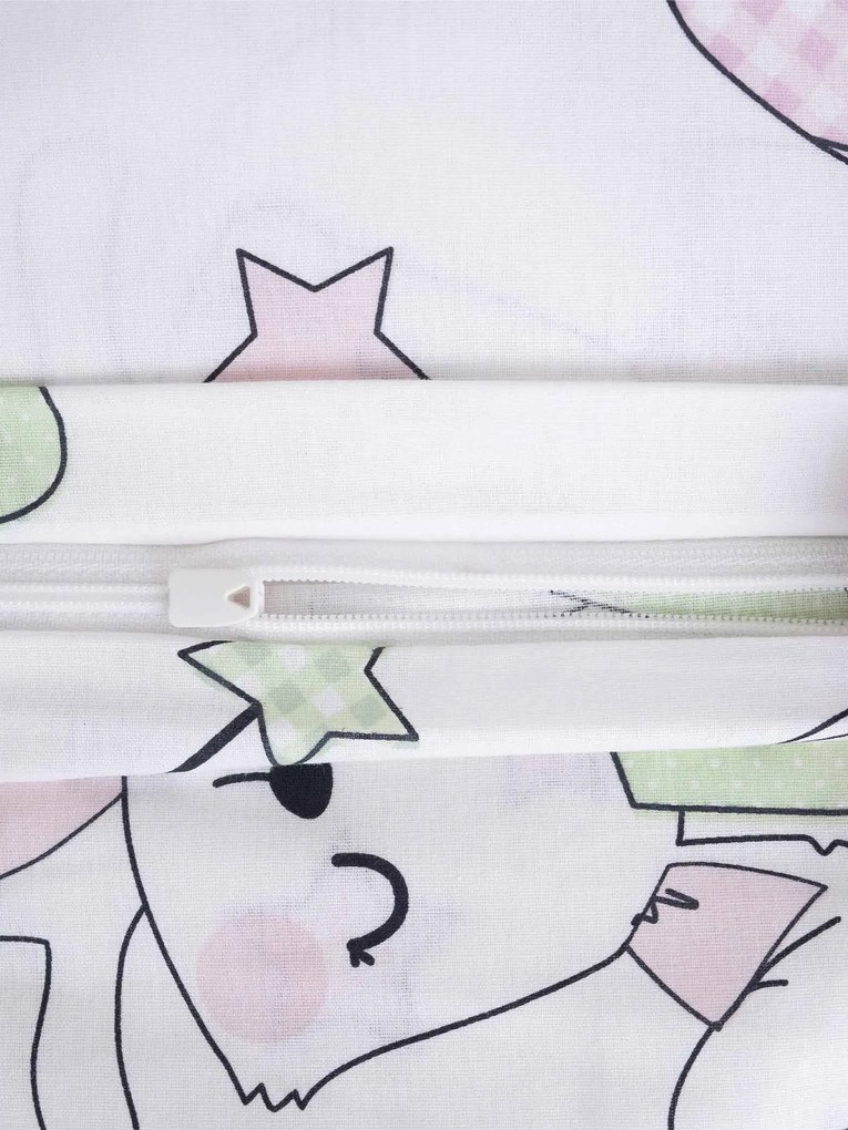 Bavlnená obliečka na vankúš Renforcé 50 × 70 cm - Zajačikovia ružové