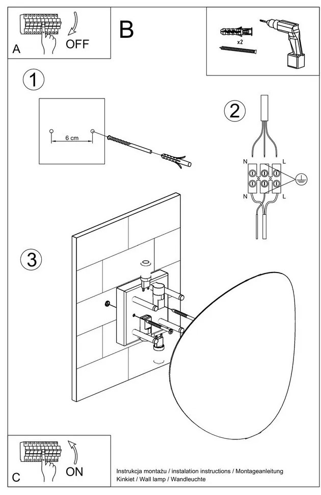 Čierne nástenné svietidlo Sollux Junker