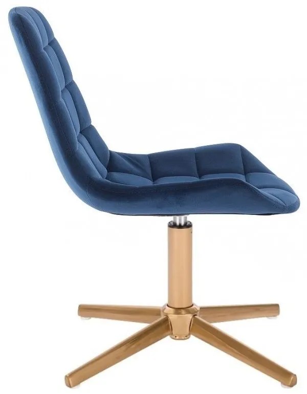 LuxuryForm DESIGN Stolička PARIS VELUR na zlatom kríži - modrá
