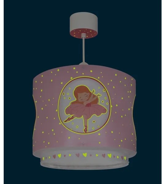 Dalber 60912 - Detský luster PRINCESS DANCE 1xE27/15W/230V ružový