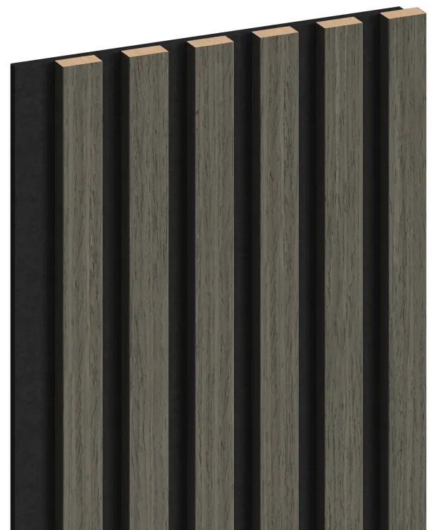 Mexen Lam-F, akustické stenové lamely 275 × 30 cm, plstený podklad 8 mm, technická dyha, dub ónyxový, S105-275307-3015-010