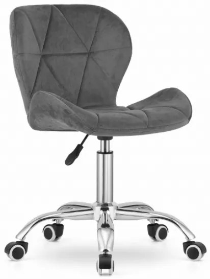 TRENDIE Zamatové otočné kreslo Manhattan tmavo sivé