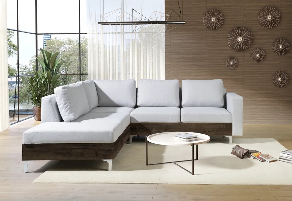 Expedo Rohová sedačka BLOOM WOOD, 235,5x70x212 cm, avellino 118/artisan, pravý