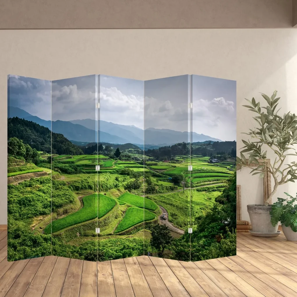 Paraván - Ryžové polia (210x170 cm)