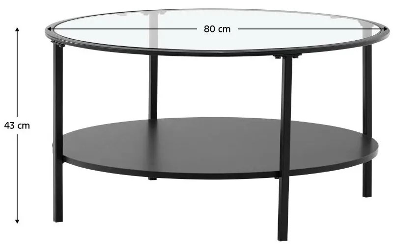 Tempo Kondela Konferenčný stolík, čierna/sklo/kov, PARLAN