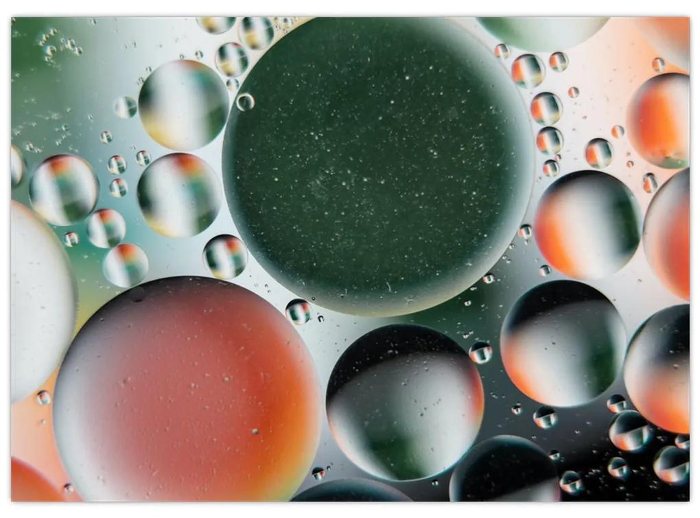 Sklenený obraz abstrakcie - bubliny (70x50 cm)