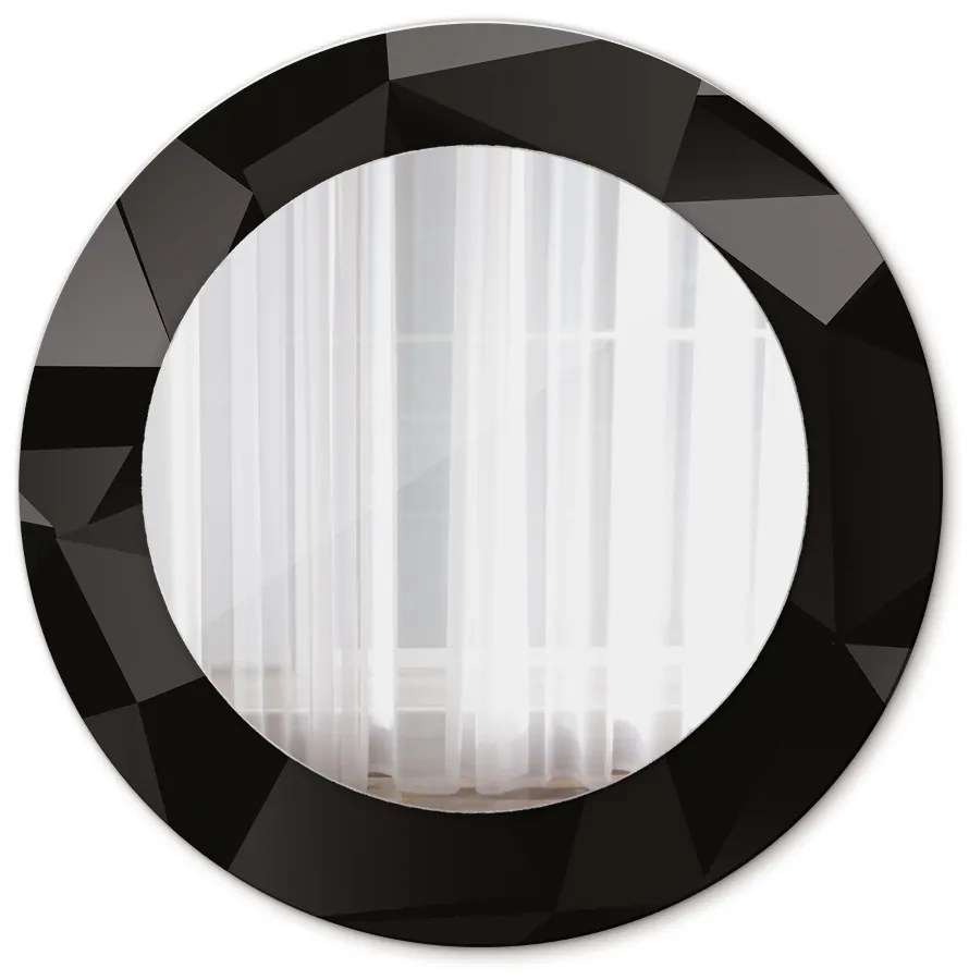 Okrúhle dekoračné zrkadlo s motívom Abstraktný čierny fi 50 cm