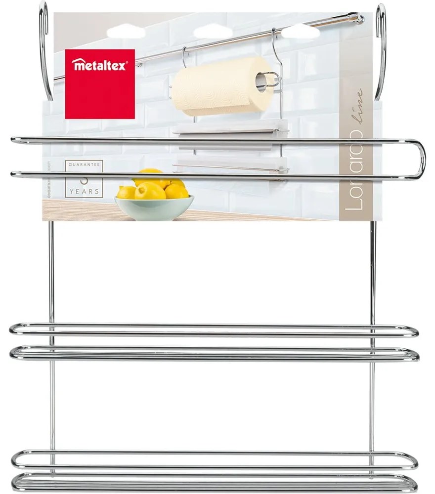 Závesný držiak na kuchynské utierky z pochrómovanej ocele v striebornej farbe Lonardo – Metaltex