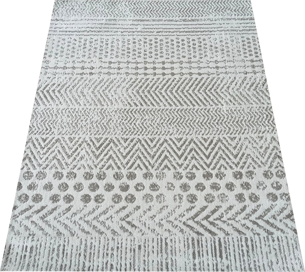 DY Sivý koberec s geometrickým vzorom Lara 06 Rozmer: 200x290 cm