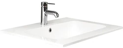 Kúpeľňový nábytkový set Pulse 70 cm s umývadlom a zrkadlom biela vysoko lesklá
