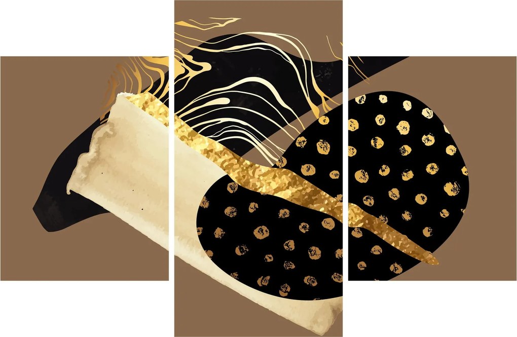 Obraz - Abstrakcia golden brown N⁰1 (90x60 cm)