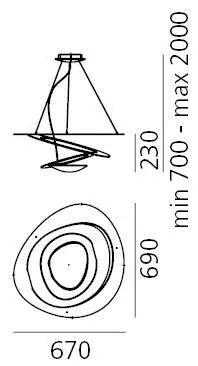 Artemide 1256110A - LED Stmievateľný luster na lanku PIRCE LED/44W/230V 3000K biela
