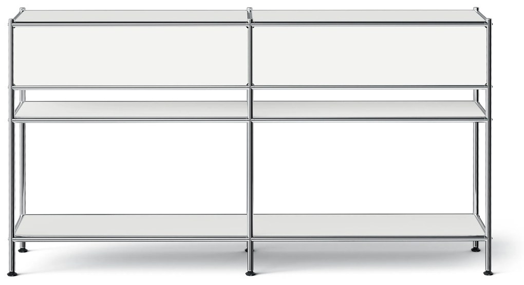 Kovová konzola »CN3 Slim Line« s 2 zásuvkami, biela