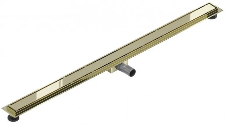 Lineárny odtokový žľab 110 cm MEXEN FLAT 2v1 zlatý
