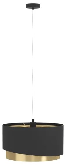 Eglo 39925 - Luster na lanku MANDERLINE 1xE27/40W/230V čierna/zlatá