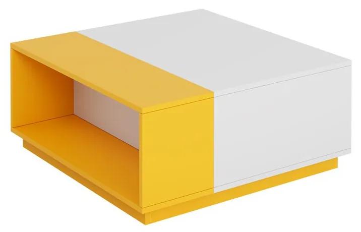 Konferenčný stolík Port OB16, Farby: biely / žltý