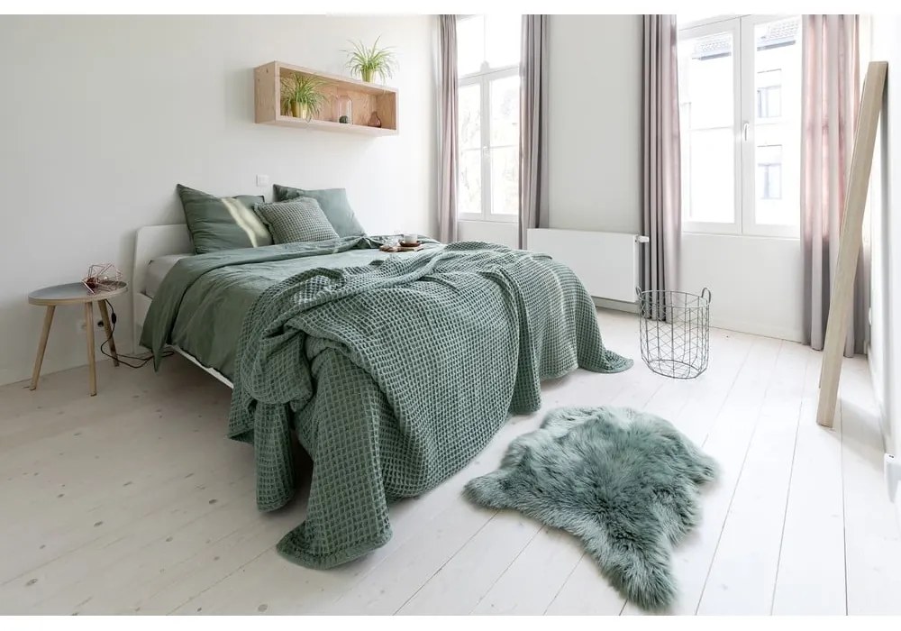 Svetlobordová bavlnená deka Tiseco Home Studio Waffle, 130 x 170 cm