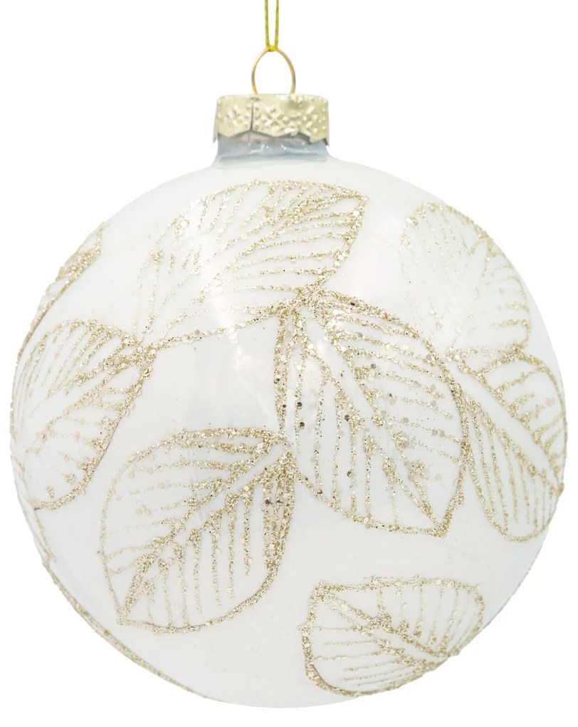 SKLENENÁ VIANOČNÁ BANKA NA STROMČEK SADA 4 KS (FI) 10 CM VZOROVANÁ