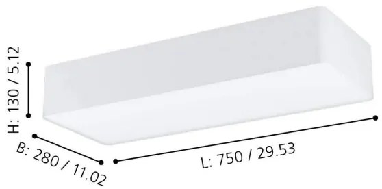 Eglo 99298 - Stropné svietidlo POSADERRA 3xE27/28W/230V