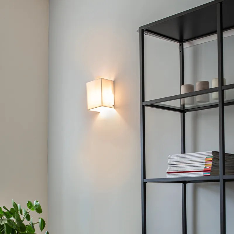 Moderná nástenná lampa juta biela - Vete