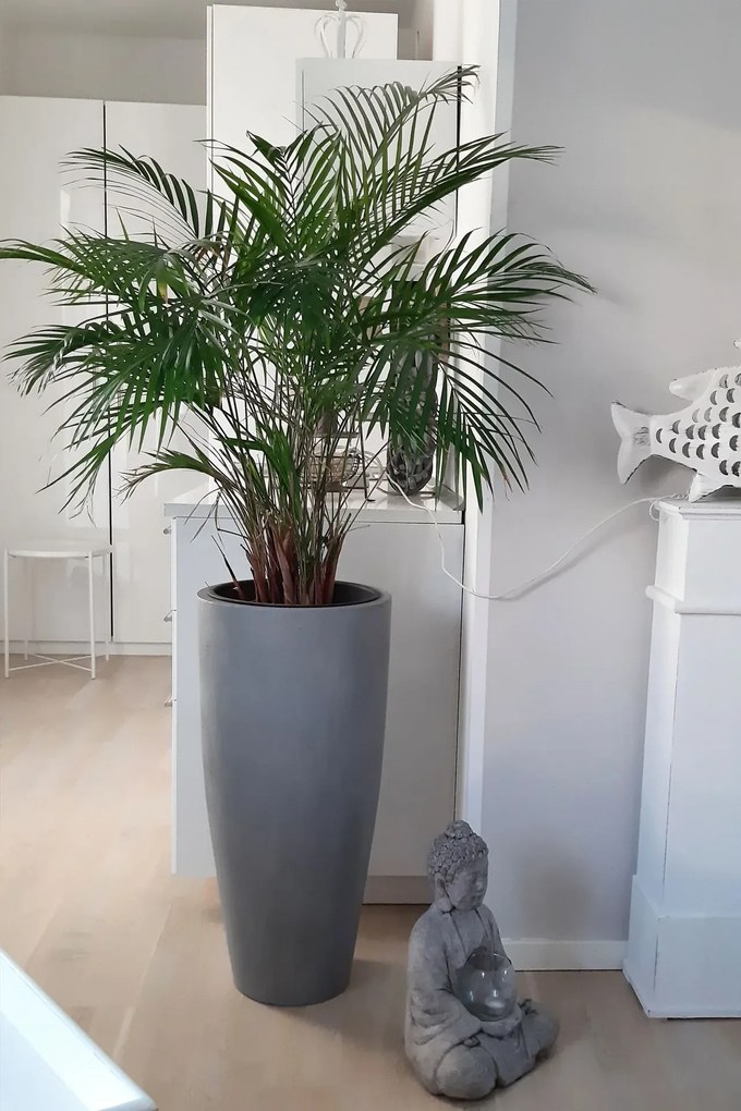 Kvetináč CITY, sklolaminát, výška 80 cm, betón design, sivý