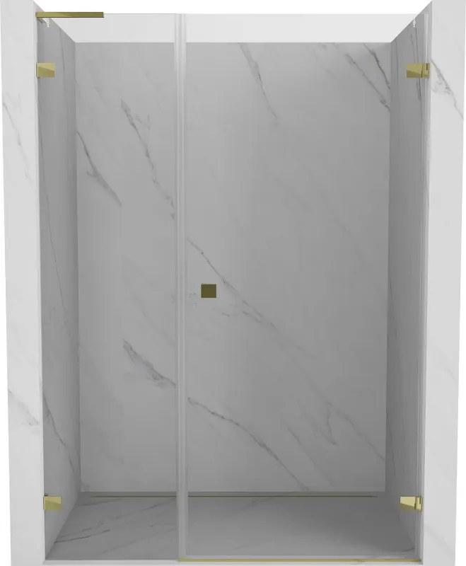 Mexen Lunar-B, L Otočné pravé sprchové dvere 120 cm, číre sklo, zlatý profil, 832SL-120-050-50-00-P