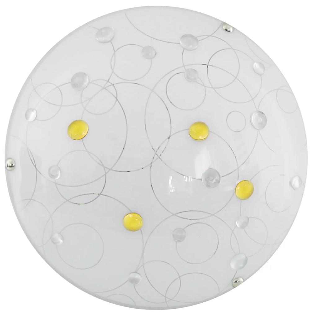 CLX Nástenné / stropné LED osvetlenie FERDINANDO, 10W, studená biela, 30cm, okrúhle, jantárové