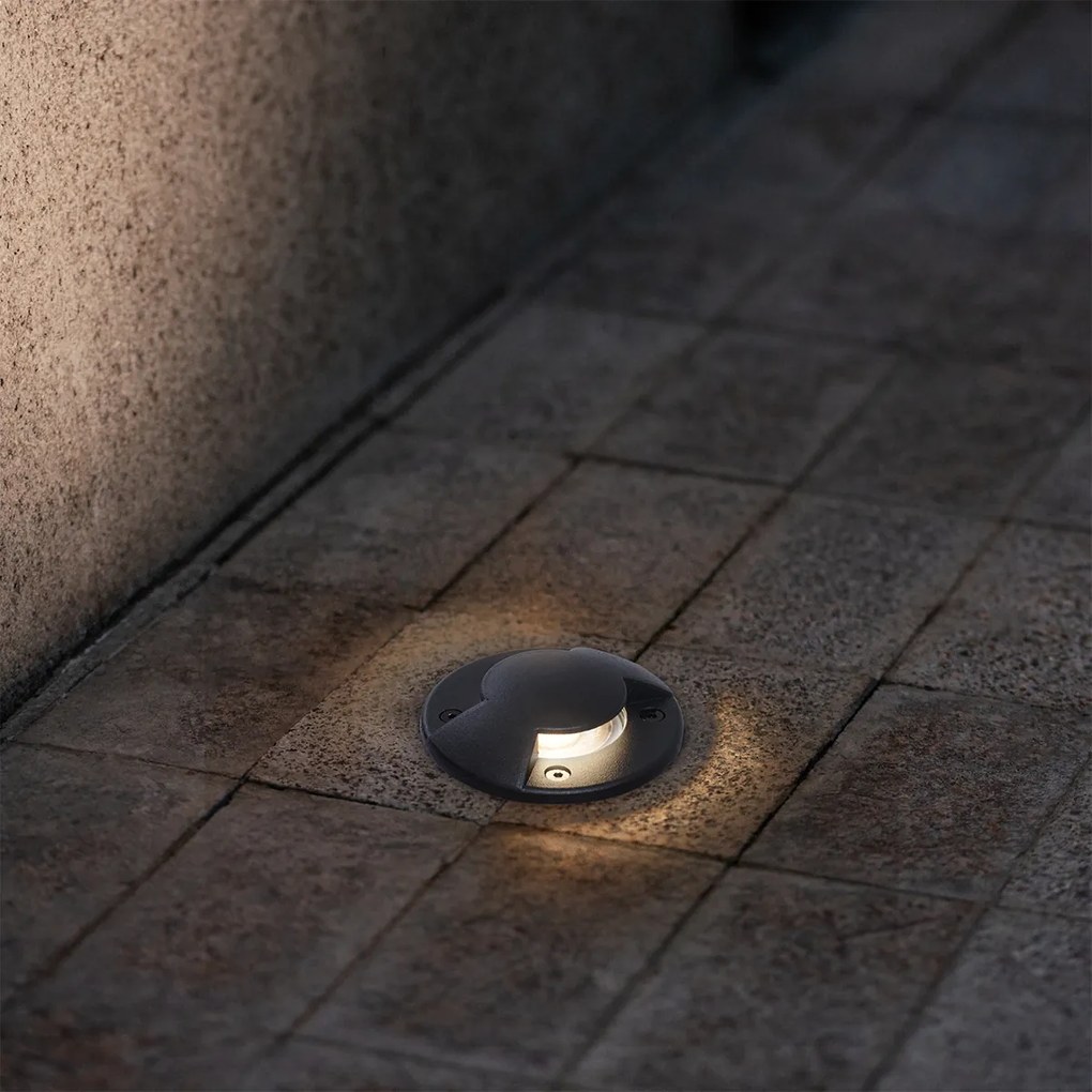 Moderné zemné bodové svietidlo čierne GU10 50 mm 2-svetelný efekt IP65 - Cellar