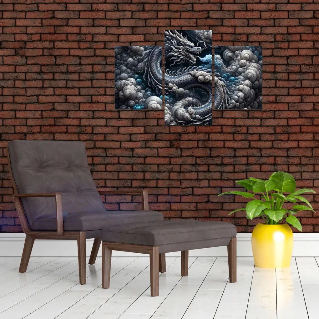 Obraz – Drak v dyme (90x60 cm)