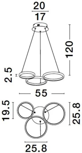 LED luster Magnus 55 čierne