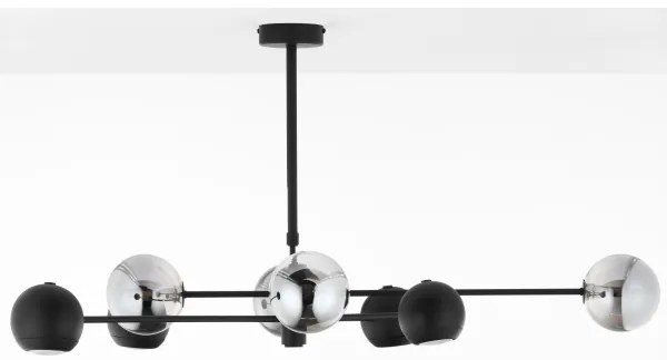 Jupiter 1975 - Luster na tyči MOKA 4xGU10/10W/230V + 4xG9/10W/230V čierna/chróm