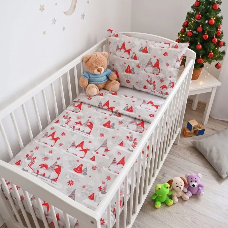Vianočné obliečky Buddy červené EMI, Detský set 90x130 + 45x65