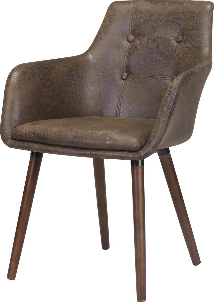 Bighome - Jedálenská stolička s opierkami JOHANN, hnedá