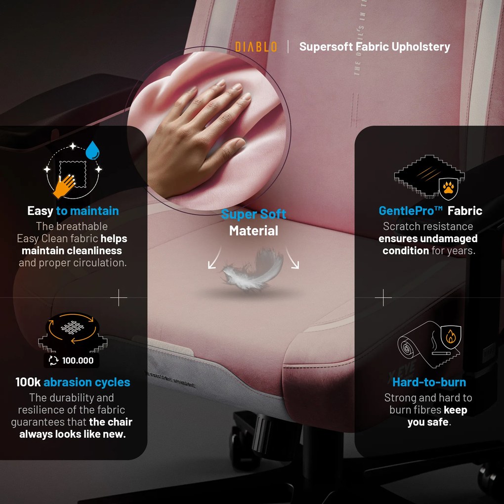 Ružová herná stolička Diablo X.Eye Prime Akira Pink