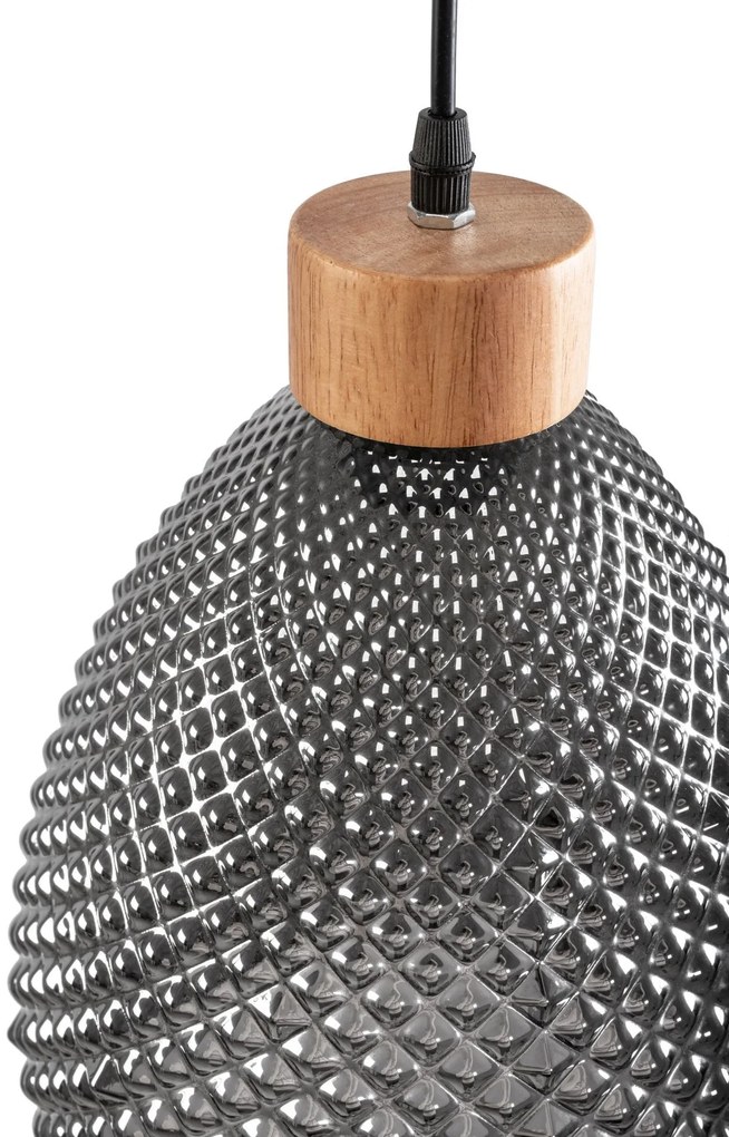 Toolight - Retro sklenená stropná lampa E27 60W APP897-1CP, čierna, OSW-05697