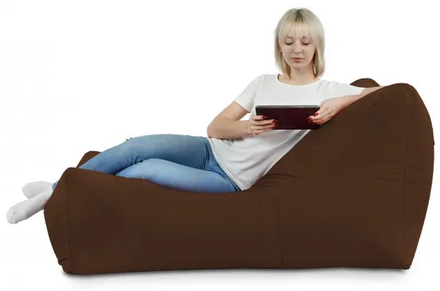 Leňoška LOUNGE ATENA plyš hnedá