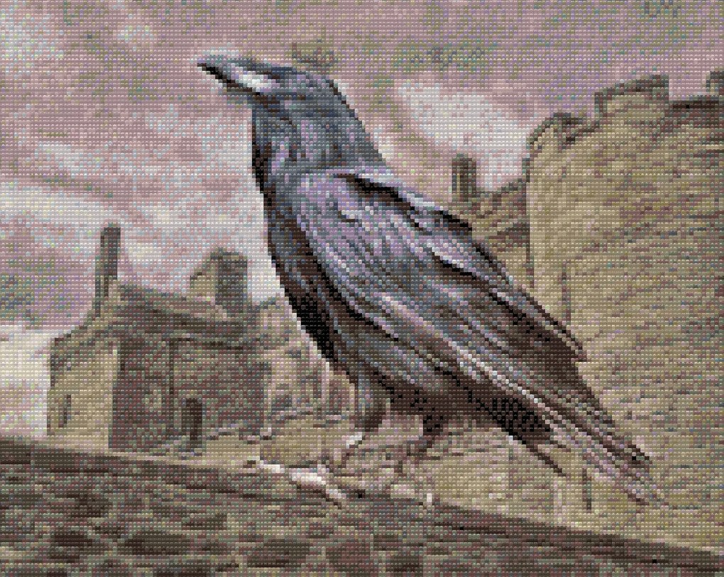 Gario Diamantové maľovanie Kráľ havran Rozmery: 50 x 40 cm, Rámovanie: S vnútorným rámom, Diamanty: Štvorcové