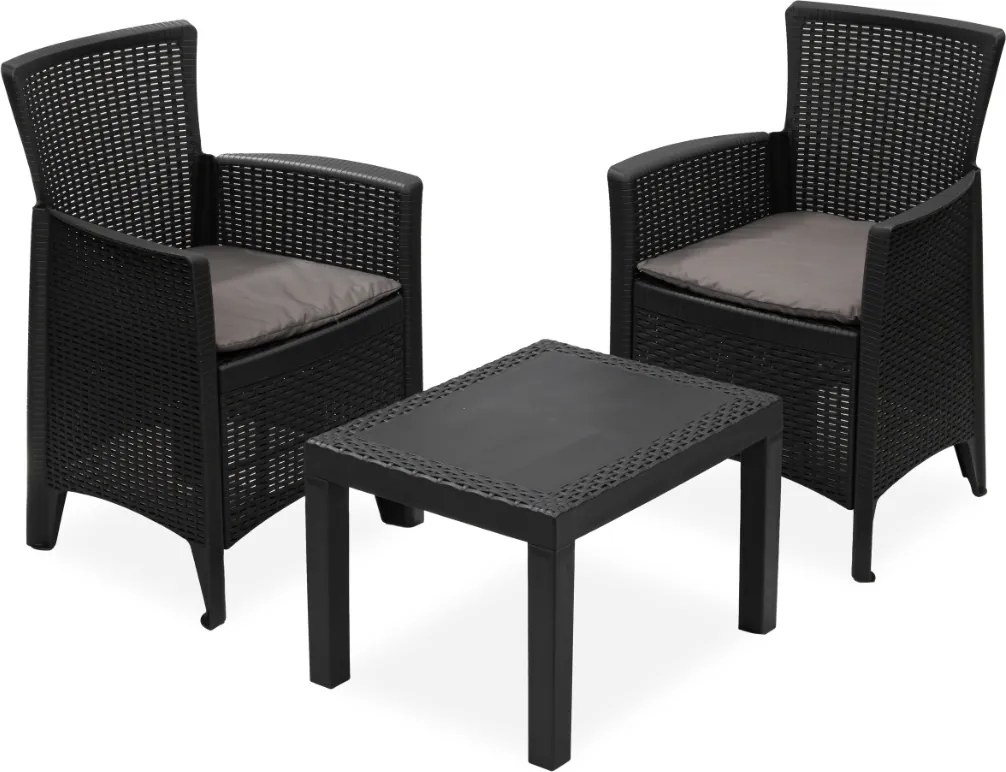 Záhradný set FOREST, 3-dielny, antracitová I.P.A.E-Progarden