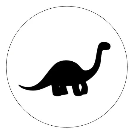 Štítok, nálepka do detskej izby, čierna na bielom podklade - Dinosauri
