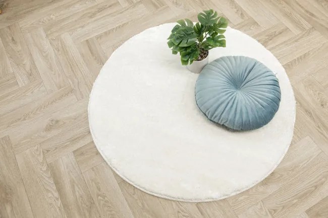 Kúpeľňový koberček Malmo biely, kruh