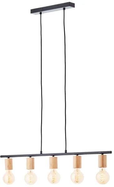 Brilliant - Luster na lane KERRY 5xE27/40W/230V čierny/bambus