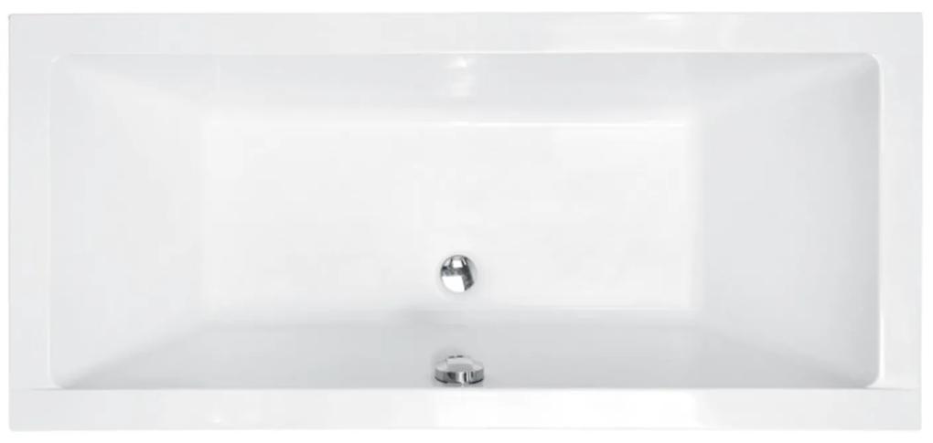 D‘Eluxe - VANE - Obdĺžniková akrylátová Vaňa CLASSIC x, , MW12QFP + Krycí predný a bočný panel + automatický sifón (chrómový) Klasická obĺžniková vaňa lesklá biela 155 70 55.5 155x70x55,5