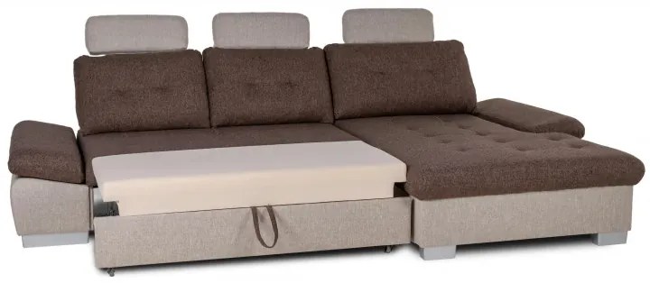 Moderná rohová sedacia súprava DIOR s rozkladom, hnedá (orion 3040 06/02), Ľavá