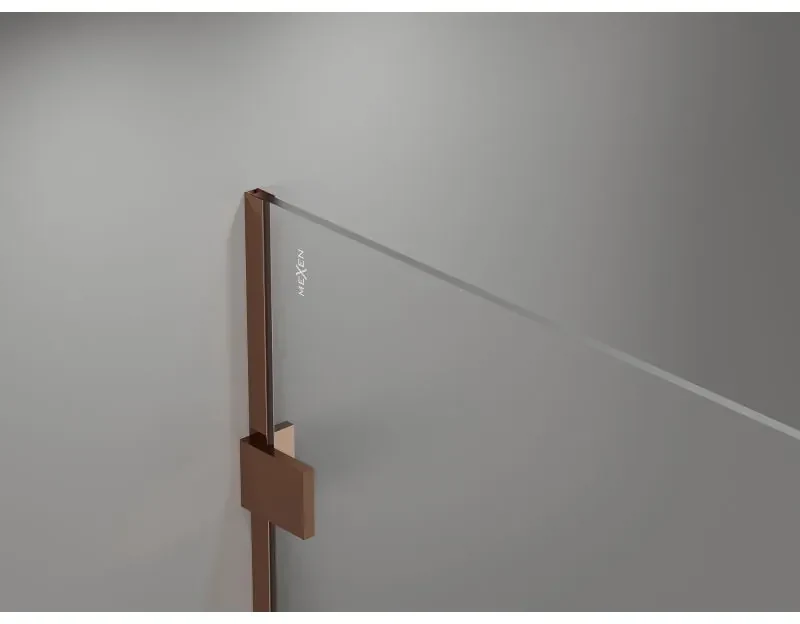 Mexen Lunar sprchová stena ľavá 160 x 200 cm, 8mm číre sklo, ružové zlato, 830-160-000-60-00-L