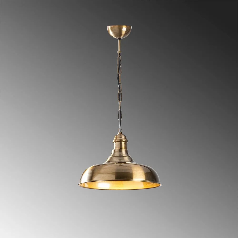 Závesné svietidlo v zlatej farbe s kovovým tienidlom ø 32 cm Berceste – Opviq lights