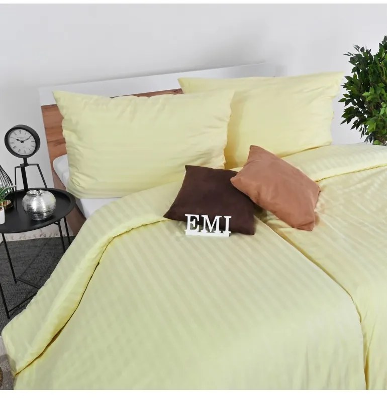 Obliečky damaškové vanilkové EMI, Štandardný set jednolôžko obsahuje 1x 140x200 + 1x 70x90